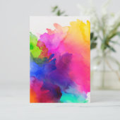 Rainbow Watercolor Gefärbte Krawatte Tinte Dankeskarte (Stehend Vorderseite)