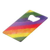Rainbow Watercolor Geldbeutel Flaschenöffner (Vorderseite Schrägansicht)