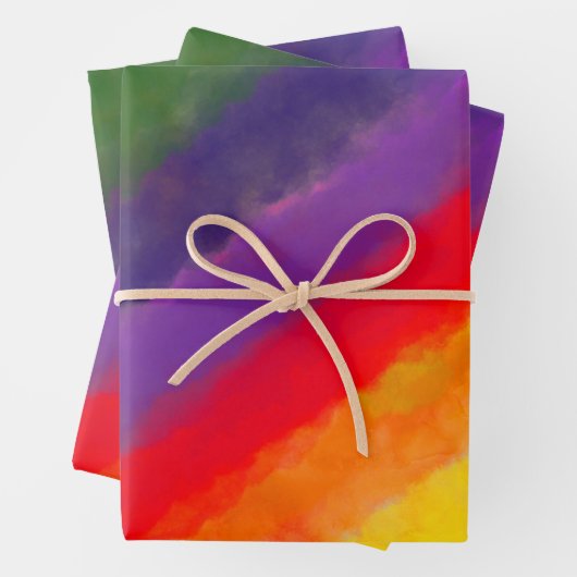 Rainbow Watercolor Geschenkpapier Set (Beispiel)