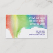 Rainbow Watercolor Hair Stylist Certified Colorist Visitenkarte (Rückseite)