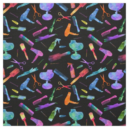 Rainbow Watercolor Hair Stylist Salon Stoff (Muster)