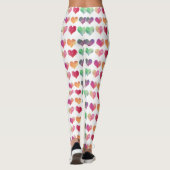 Rainbow Watercolor Hearts Leggings (Rückseite)