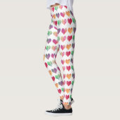 Rainbow Watercolor Hearts Leggings (Links)