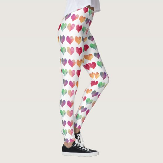 Rainbow Watercolor Hearts Leggings (Rechts)