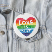 Rainbow Watercolor Herz Liebe ist Liebe Button (Beispiel)