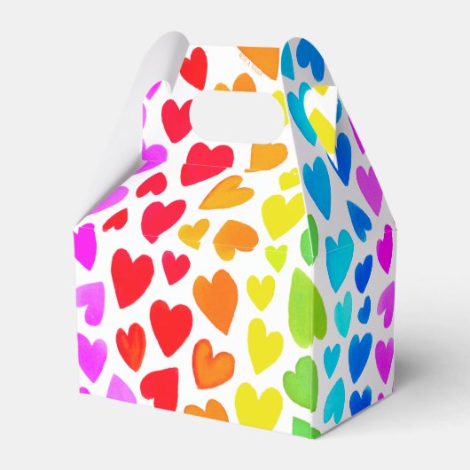 Rainbow Watercolor-Herzmuster Geschenkschachtel (Rückseite)