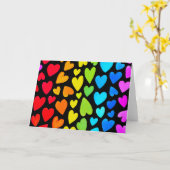 Rainbow Watercolor-Herzmuster Karte (Gelbe Blume)