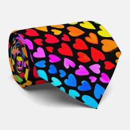 Rainbow Watercolor-Herzmuster Krawatte
