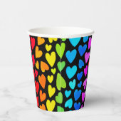 Rainbow Watercolor-Herzmuster Pappbecher (Rechts)