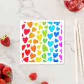 Rainbow Watercolor-Herzmuster Serviette (Beispiel)