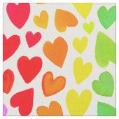 Rainbow Watercolor-Herzmuster Stoff (Nahaufnahme)