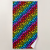 Rainbow Watercolor-Herzmuster Strandtuch (Vorderseite)