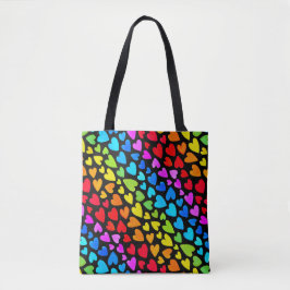 Rainbow Watercolor-Herzmuster Tasche