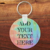 Rainbow Watercolor-Hintergrund Benutzerdefinierter Schlüsselanhänger (Vorderseite)