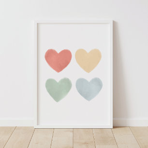 Rainbow Watercolor Hörer Kinderzimmer Poster
