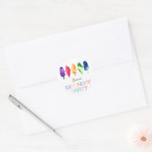 Rainbow Watercolor Ice Cream Popsiday Runder Aufkleber (Umschlag)