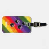 Rainbow Watercolor-Individuelle Name Gepäckanhänger (Vorderseite horizontal)