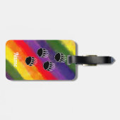Rainbow Watercolor-Individuelle Name Gepäckanhänger (Rückseite horizontal)