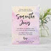 Rainbow Watercolor Kinderdusche Einladung (Stehend Vorderseite)