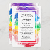 Rainbow Watercolor Kollektion Hochzeitsfeiern Einladung (Vorne/Hinten)