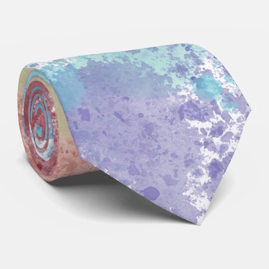 Rainbow Watercolor Krawatte (Gerollt)
