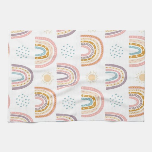 Rainbow Watercolor Küche Handtuch (Horizontal)