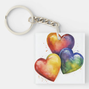 Rainbow Watercolor Kunst im digitalen Zeitalter Schlüsselanhänger