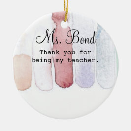 Rainbow Watercolor LehrerInnen-Wertungsgeschenk Keramik Ornament