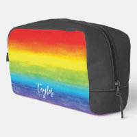 Rainbow Watercolor Lila Red Monogram Name