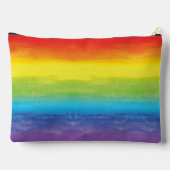 Rainbow Watercolor Lila Red Monogram Name Zubehörtasche (Rückseite)