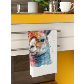 Rainbow Watercolor Llama Geschirrtuch