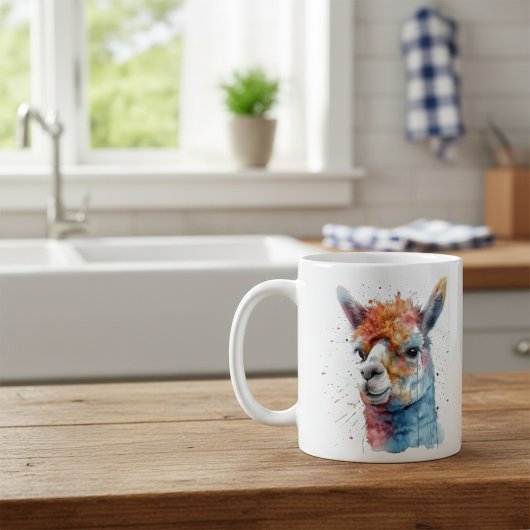 Rainbow Watercolor Llama Kaffeetasse