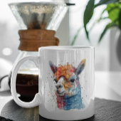 Rainbow Watercolor Llama Kaffeetasse