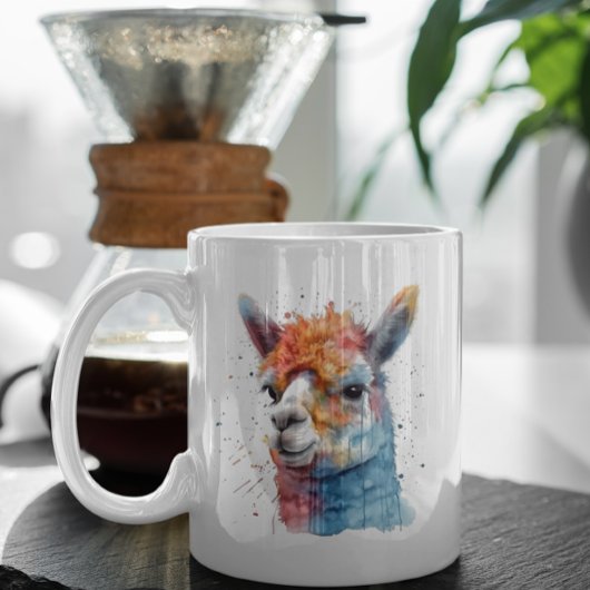 Rainbow Watercolor Llama Kaffeetasse