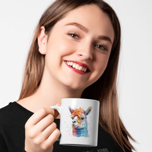 Rainbow Watercolor Llama Kaffeetasse