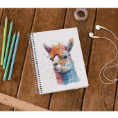 Rainbow Watercolor Llama Notizblock