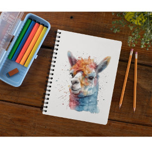 Rainbow Watercolor Llama Notizblock