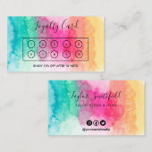 Rainbow Watercolor Loyalty Card Visitenkarte (Vorne/Hinten)