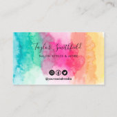 Rainbow Watercolor Loyalty Card Visitenkarte (Rückseite)