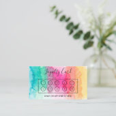 Rainbow Watercolor Loyalty Card Visitenkarte (Stehend Vorderseite)