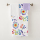 Rainbow Watercolor Mit Monogramm Handtuch Set (Insitu)