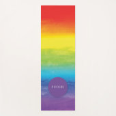 Rainbow Watercolor Moderne Farben Name Yogamatte (Vorderseite)