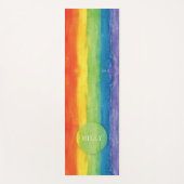 Rainbow Watercolor Moderne Personalisierte Farben Yogamatte (Vorderseite)