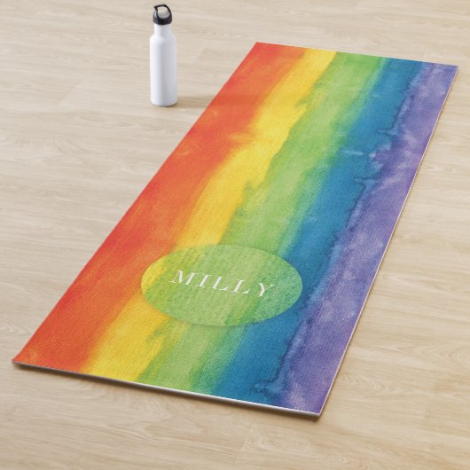 Rainbow Watercolor Moderne Personalisierte Farben Yogamatte (Beispiel)