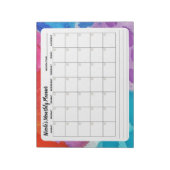 Rainbow Watercolor Monatlicher Kalender Notizblock (Rotiert)