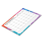 Rainbow Watercolor Monatlicher Kalender Notizblock (angewinkelt)