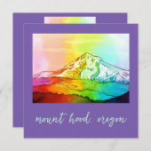 Rainbow Watercolor Mount Hood Card (Vorne/Hinten)