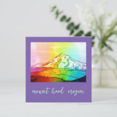 Rainbow Watercolor Mount Hood Card (Stehend Vorderseite)