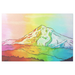 Rainbow Watercolor Mount Hood Galerieleinwand