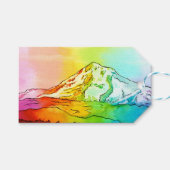 Rainbow Watercolor Mount Hood Geschenkanhänger (Vorderseite (Horizontal))
